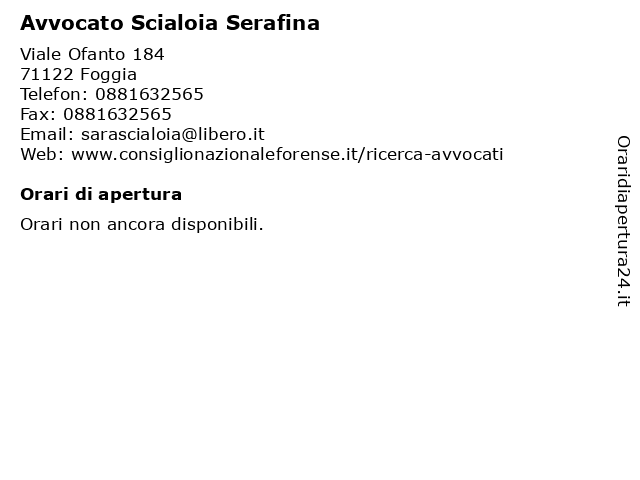 Avvocato Scialoia Serafina a Foggia: indirizzo e orari di apertura