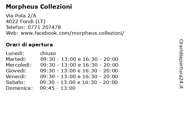 Moepheus Collection Di Parisella Vincenzo a Fondi: indirizzo e orari di apertura