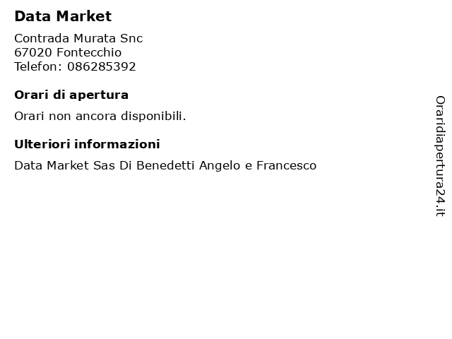 Data Market a Fontecchio: indirizzo e orari di apertura