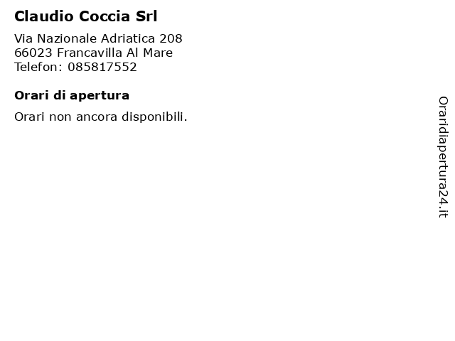 Claudio Coccia Srl a Francavilla Al Mare: indirizzo e orari di apertura