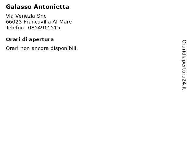 Galasso Antonietta a Francavilla Al Mare: indirizzo e orari di apertura