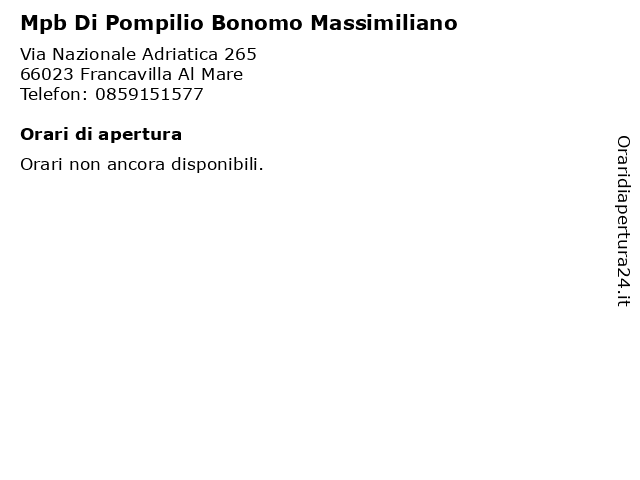 Mpb Di Pompilio Bonomo Massimiliano a Francavilla Al Mare: indirizzo e orari di apertura