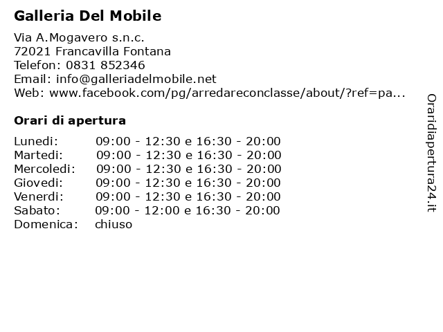 Galleria Del Mobile a Francavilla Fontana: indirizzo e orari di apertura