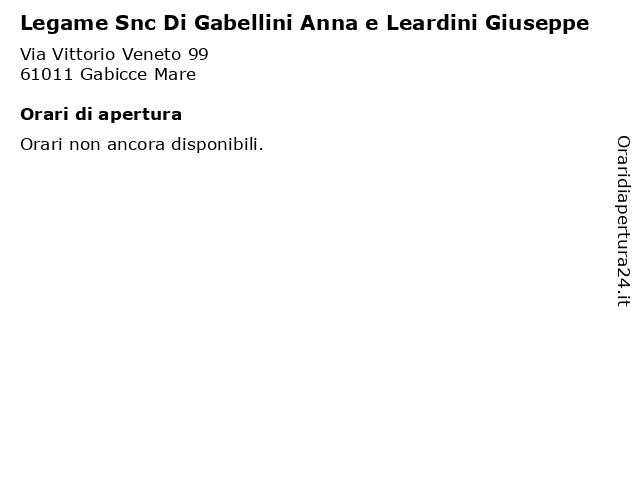 Legame Snc Di Gabellini Anna e Leardini Giuseppe a Gabicce Mare: indirizzo e orari di apertura