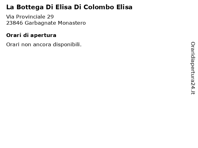 La Bottega Di Elisa Di Colombo Elisa a Garbagnate Monastero: indirizzo e orari di apertura