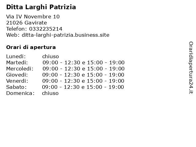 Ditta Larghi Patrizia a Gavirate: indirizzo e orari di apertura