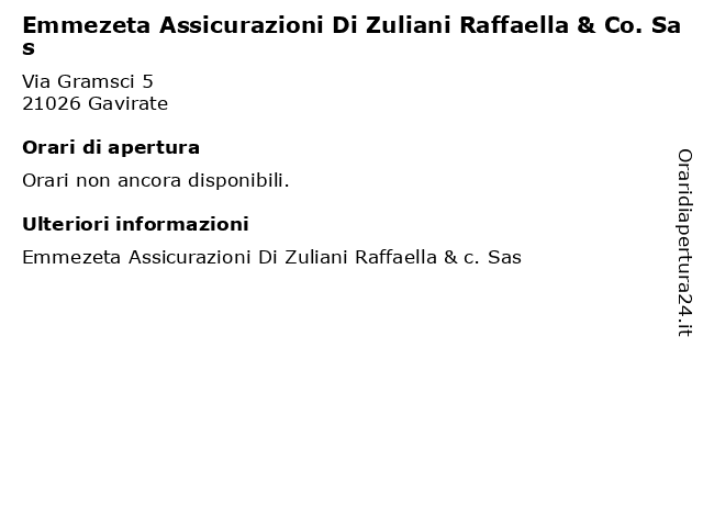 Emmezeta Assicurazioni Di Zuliani Raffaella & Co. Sas a Gavirate: indirizzo e orari di apertura