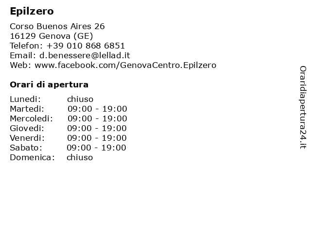 Epilzero a Genova (GE): indirizzo e orari di apertura