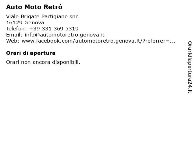Auto Moto Retró a Genova: indirizzo e orari di apertura