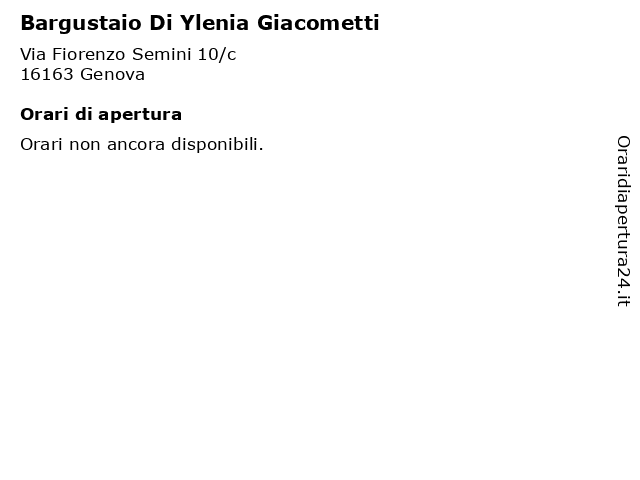 Bargustaio Di Ylenia Giacometti a Genova: indirizzo e orari di apertura
