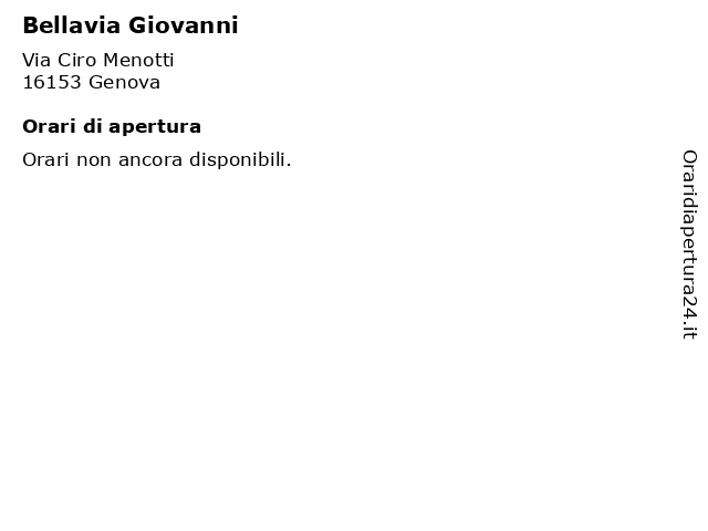 Bellavia Giovanni a Genova: indirizzo e orari di apertura