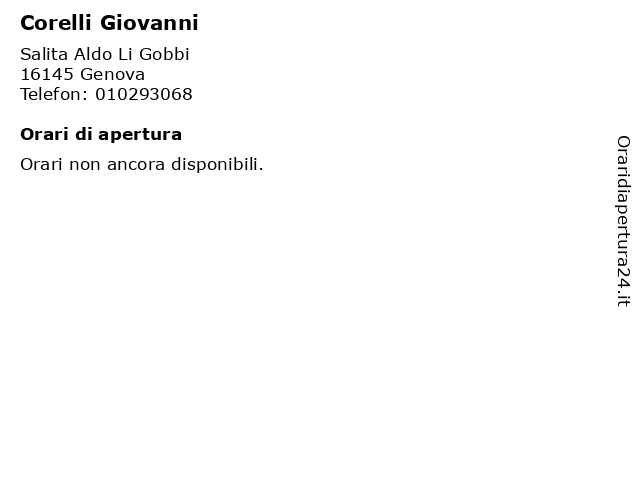 Corelli Giovanni a Genova: indirizzo e orari di apertura
