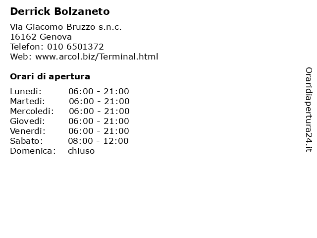 Derrick Bolzaneto a Genova: indirizzo e orari di apertura