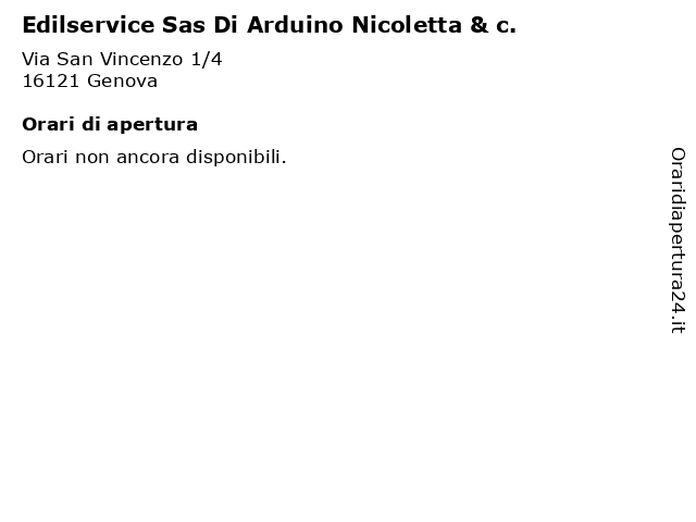 Edilservice Sas Di Arduino Nicoletta & c. a Genova: indirizzo e orari di apertura