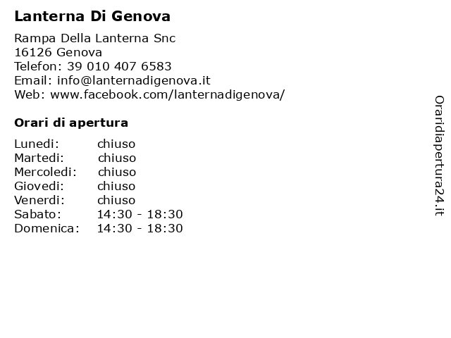 Lanterna Di Genova a Genova: indirizzo e orari di apertura