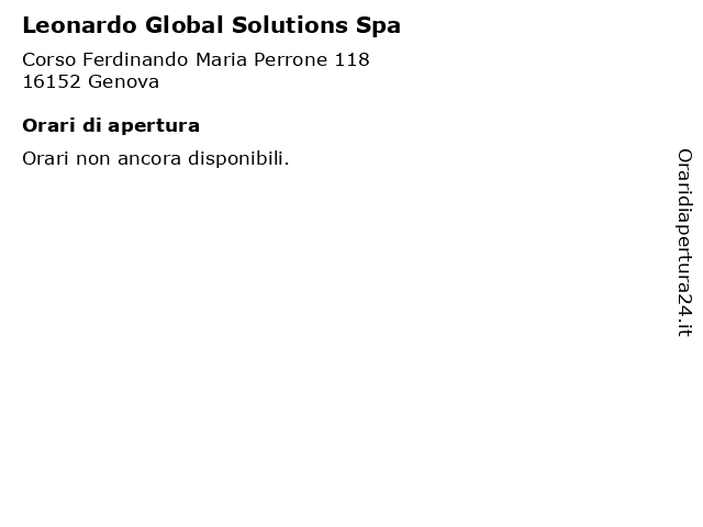 Leonardo Global Solutions Spa a Genova: indirizzo e orari di apertura