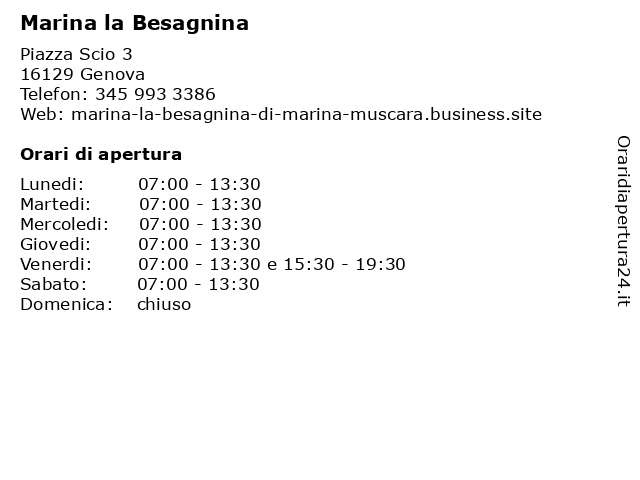 Marina la Besagnina a Genova: indirizzo e orari di apertura