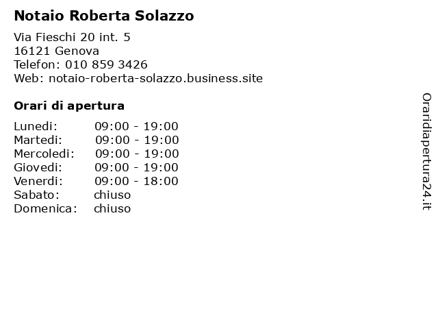 Notaio Roberta Solazzo a Genova: indirizzo e orari di apertura