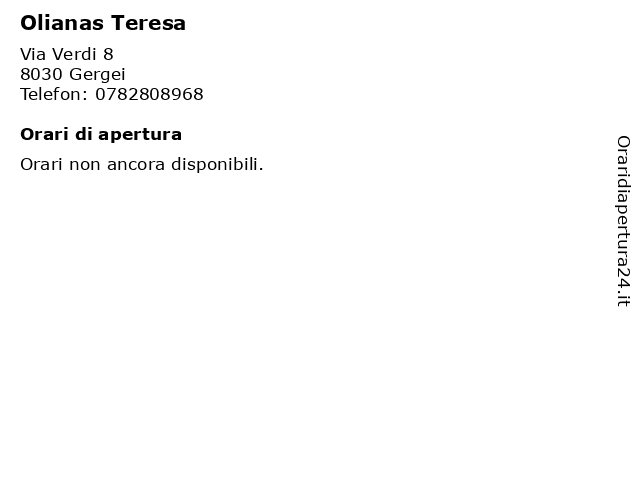 Olianas Teresa a Gergei: indirizzo e orari di apertura