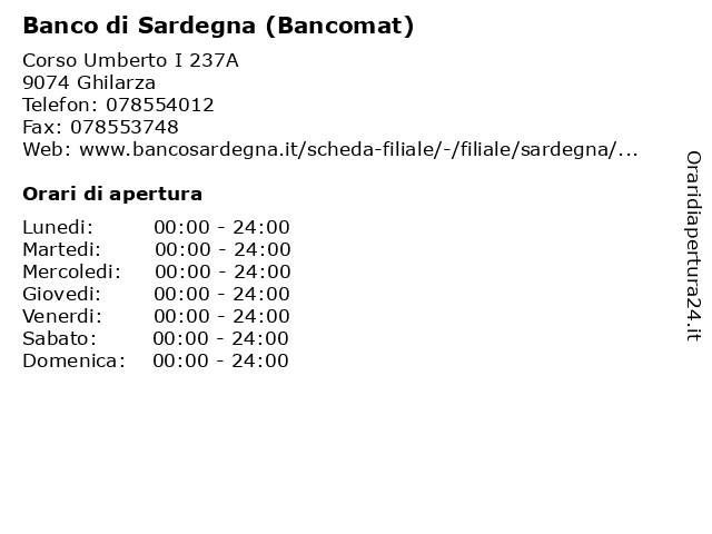 á… Orari Di Apertura Banca Di Credito Sardo Corso Umberto I