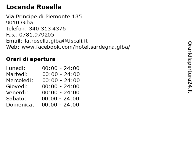 Locanda Rosella a Giba: indirizzo e orari di apertura