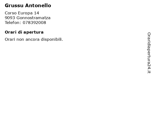 Grussu Antonello a Gonnostramatza: indirizzo e orari di apertura