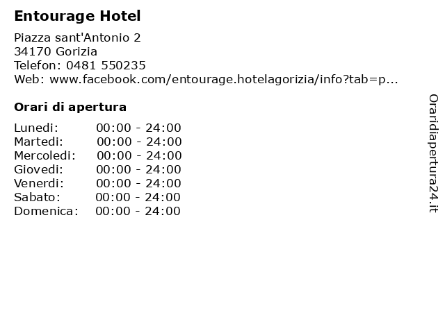 Entourage Hotel a Gorizia: indirizzo e orari di apertura