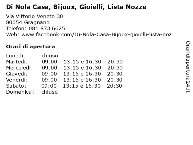 ᐅ Orari Di Nola Casa Bijoux Gioielli Lista Nozze Via Vittorio Veneto 30 Gragnano