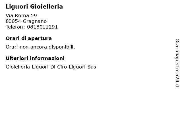 ᐅ Orari Liguori Gioielleria Via Roma 59 Gragnano