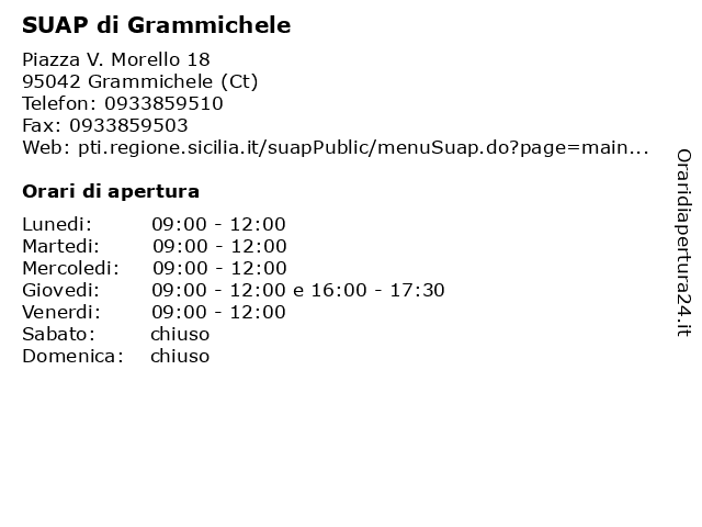 SUAP di Grammichele a Grammichele (Ct): indirizzo e orari di apertura