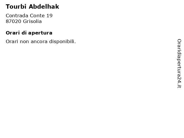 Tourbi Abdelhak a Grisolia: indirizzo e orari di apertura