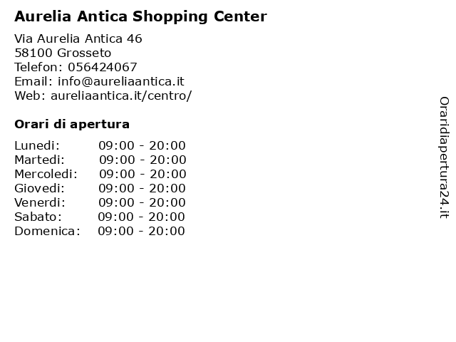 Aurelia Antica Shopping Center a Grosseto: indirizzo e orari di apertura