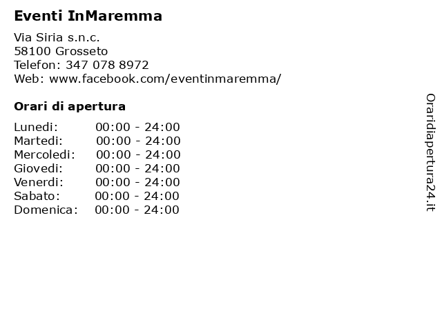 Eventi InMaremma a Grosseto: indirizzo e orari di apertura