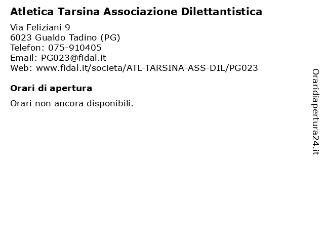 Atletica Tarsina Associazione Dilettantistica a Gualdo Tadino (PG): indirizzo e orari di apertura