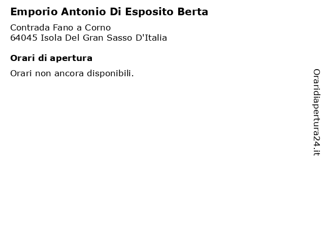 Emporio Antonio Di Esposito Berta a Isola Del Gran Sasso D'Italia: indirizzo e orari di apertura