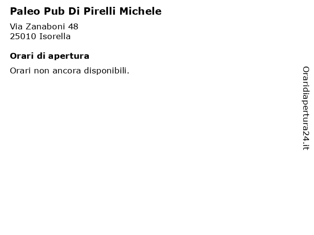 Paleo Pub Di Pirelli Michele a Isorella: indirizzo e orari di apertura