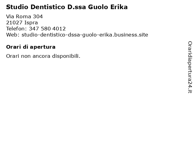 Studio Dentistico D.ssa Guolo Erika a Ispra: indirizzo e orari di apertura
