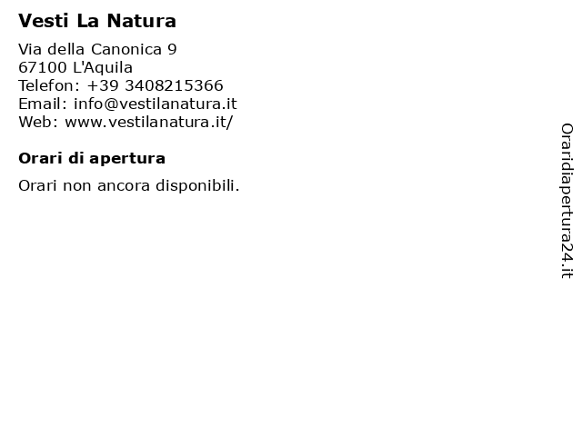 Vesti La Natura a L'Aquila: indirizzo e orari di apertura