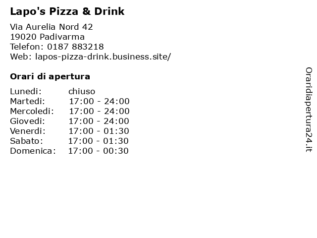 Lapo's Pizza Drink a La Spezia: indirizzo e orari di apertura
