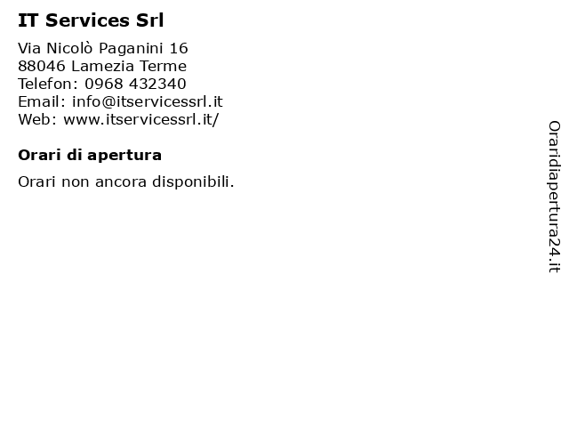 IT Services Srl a Lamezia Terme: indirizzo e orari di apertura