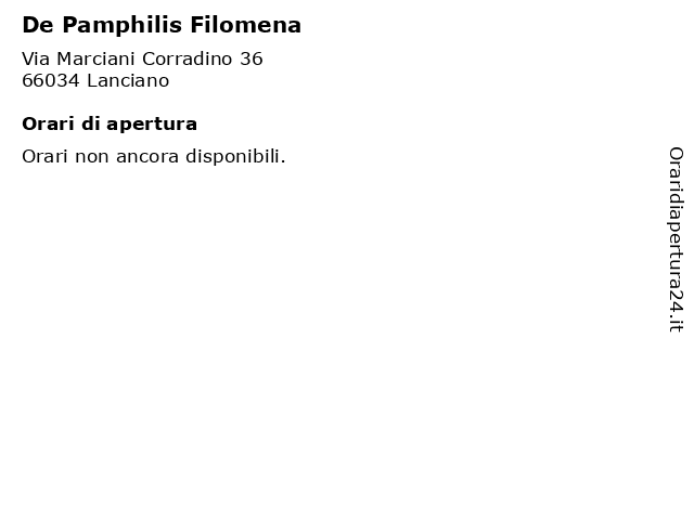 De Pamphilis Filomena a Lanciano: indirizzo e orari di apertura