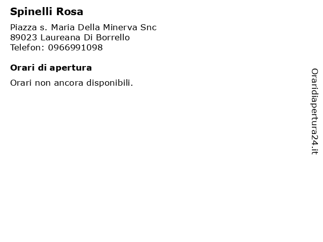 Spinelli Rosa a Laureana Di Borrello: indirizzo e orari di apertura