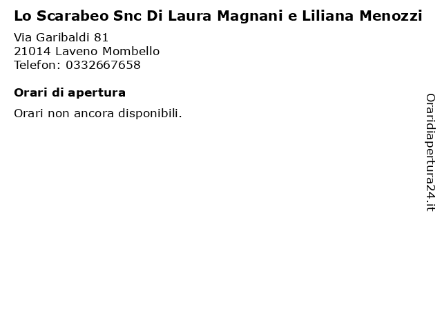 Lo Scarabeo Snc Di Laura Magnani e Liliana Menozzi a Laveno Mombello: indirizzo e orari di apertura