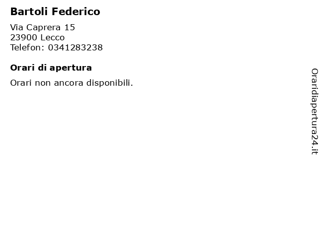 Bartoli Federico a Lecco: indirizzo e orari di apertura