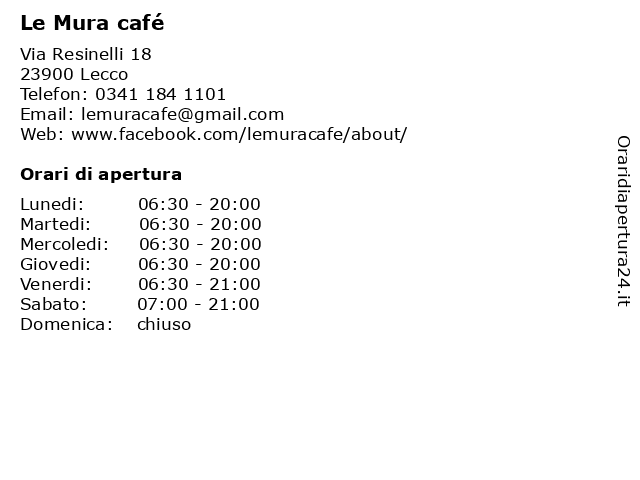 Le Mura café a Lecco: indirizzo e orari di apertura