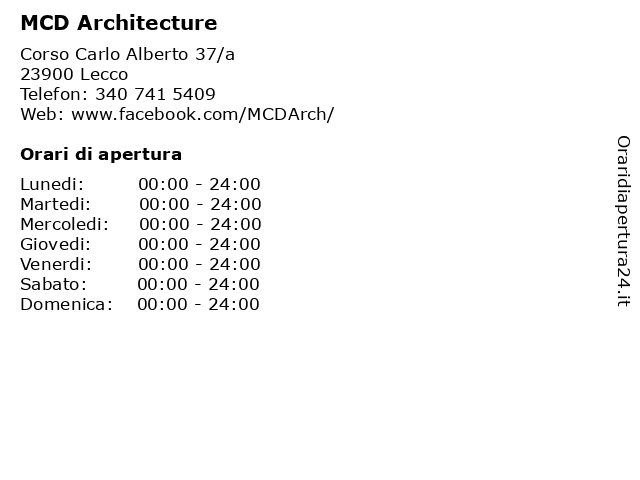 MCD Architecture a Lecco: indirizzo e orari di apertura