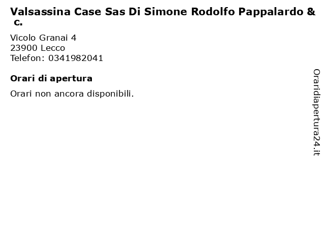 Valsassina Case Sas Di Simone Rodolfo Pappalardo & c. a Lecco: indirizzo e orari di apertura