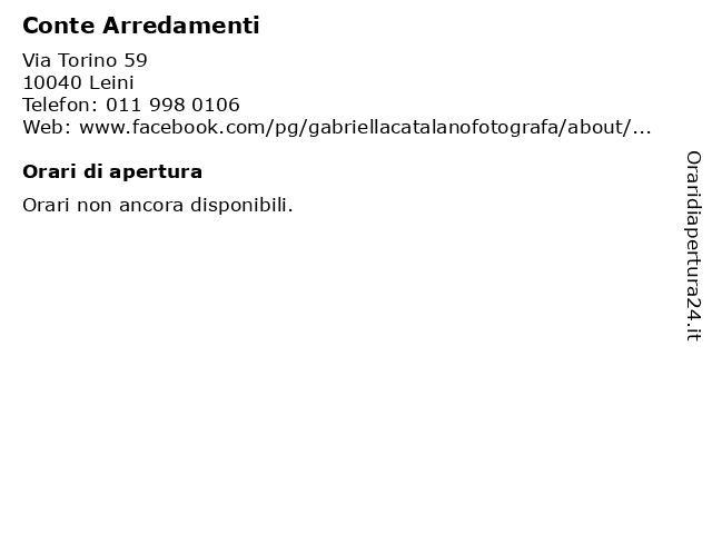 ᐅ Orari Conte Arredamenti Via Torino 59 Leini