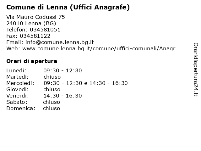 Comune di Lenna (Uffici Comunali) a Lenna (BG): indirizzo e orari di apertura
