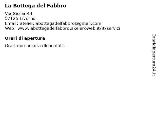ᐅ Orari La Bottega Del Fabbro Via Sicilia 44 Livorno